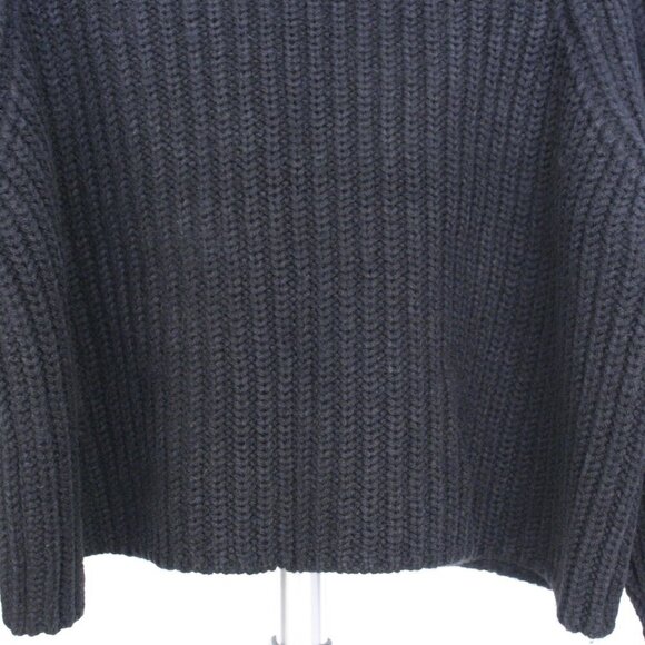 Zara Black Rib Knit V-Neck Oversize‎ Crop Sweater Sz M - Picture 8 of 10
